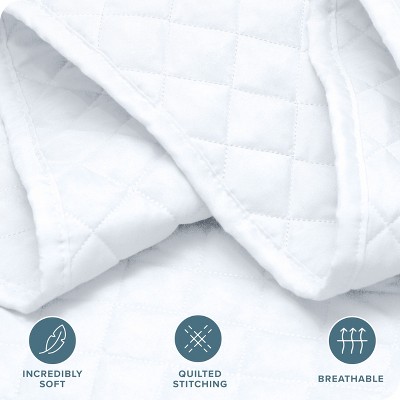 White Twin Microfiber Diamond Stitched Quilt Set