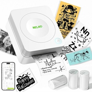 Nelko Sticker Printer, PM230 Mini Printer Bluetooth Portabel Sticker Maker with 3 Rolls Paper, Mini Printer for Phone & Tablet - 1 of 4