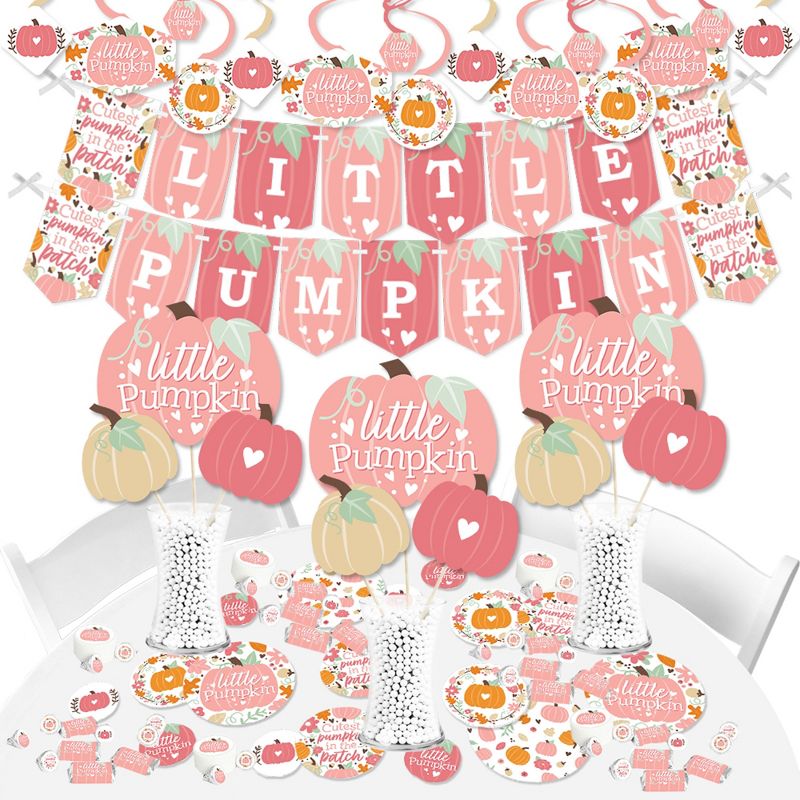 Big Dot of Happiness Girl Little Pumpkin - Fall Birthday Party or Baby Shower Supplies - Banner Decoration Kit - Fundle Bundle, 1 of 9