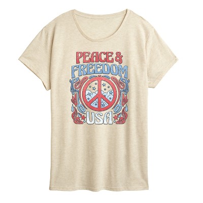 Women's - Instant Message - Peace And Freedom Short Sleeve Graphic T-Shirt