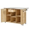 Cesicia 52.25'' W Outdoor Kitchen Island Fir Wood Kitchen Island with Stainless Steel Top, Ample Storage Spacer for Outdoor BBQ, Patio, Backyard - 2 of 4