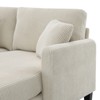 FONTOI L-shaped Sofa with Pleated Skirt, Convertible Sleeper Couch with Pillows for Living Room Apartment, Beige, 87"*33"*61" - 4 of 4