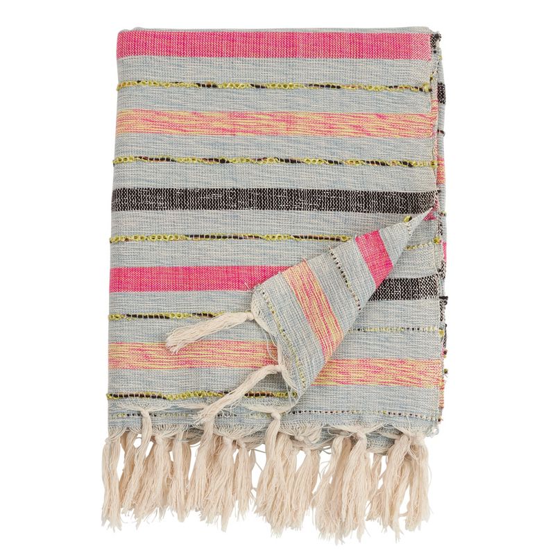 Saro Lifestyle Striped Throw Blanket With Multi-Color Design, 2 of 5