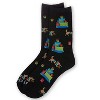 Memoi Women's Pile Of Gifts Holiday Crew Socks Black 9-11 - 3 of 3