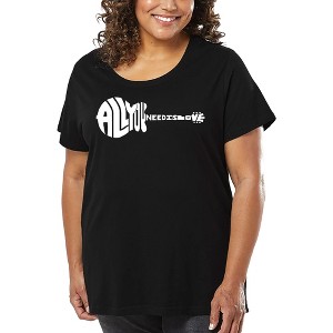 LA Pop Art Women's Word Art T-shirt - All You Need Is Love - 1 of 4