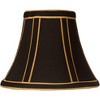 Springcrest Set of 6 Empire Lamp Shades Black with Gold Trim Small 3" Top x 6" Bottom x 5" High Candelabra Clip-On Fitting - 3 of 4