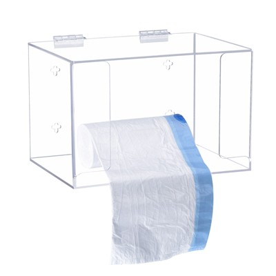 Unique Bargains Acrylic Wall Mounted With Lid Trash Bag Dispenser Roll Holder