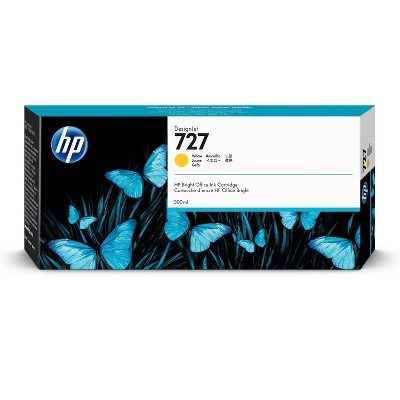 HP Inc. 727 300-ml Yellow DesignJet Ink Cartridge, F9J78A
