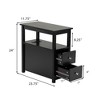 Sevobal Nightstands Single Of Double Drawside Cabinet With Drawers, Open Compartment, Elegant And Simple Design, Black, 23.62"*11.81"*24.02" - 3 of 4