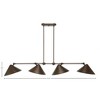 Toltec Lighting Tangent 4 - Light Island Pendant Light in  Bronze with 12" Bronze Metal Shade Shade - 2 of 2