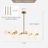 Siljoy 16 Lights Mid Century Modern Chandelier Linear Chandelier Light Fixtures Glass Globe Sputnik Pendant Light for Dining Room Kitchen Island - 2 of 4