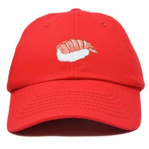 Dalix Shrimp Nigiri Embroidered Sushi Cotton Dad Hat Baseball Cap Adjustable Womens - 1 of 4