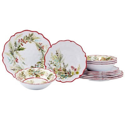 Certified International 12pc Christmas Gatherings Melamine Dinnerware Set