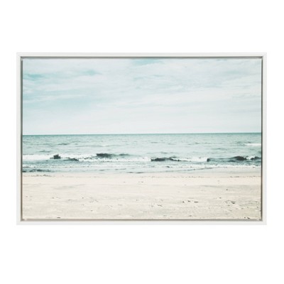 23" x 33" Sylvie Beach 2 Framed Canvas by F2 Images White - Kate and Laurel