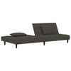 vidaXL 2-Seater Sofa Bed with Two Pillows Dark Gray Velvet - 4 of 4