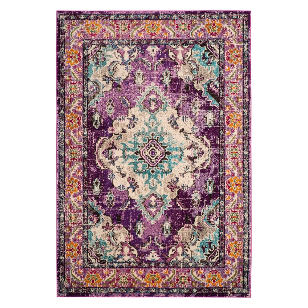 4'x5'7in Medallion Area Rug Violet/Light Blue - Safavieh