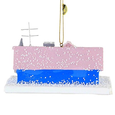 Pink Mid-Century Modern House Holiday Ornament