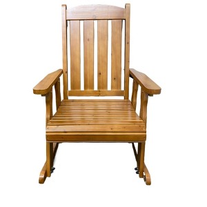 Fortune Candy 1 Person Wooden Rocking Chair with Comfortable Backrest Inclination, High Backrest and Deep Contoured Seat - 1 of 4