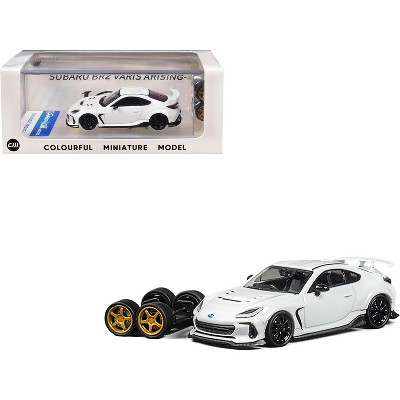 Subaru BRZ "Varis Arising-1" RHD (Right Hand Drive) White with Extra Wheels 1/64 Diecast Model Car by CM Model