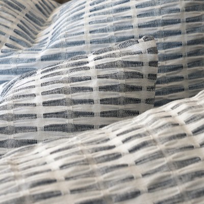 Pleated Black and White Cotton Euro Pillow Covers, Set of 2