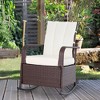 Outsunny Outdoor Rattan Wicker Rocking Chair Patio Recliner with Soft Cushion, Adjustable Footrest, Max. 135 Degree Backrest - image 3 of 4