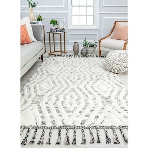 Rugs America Carter CR15A Bohemian Textured/Diamond Area Rug - 1 of 4