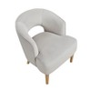 Cesicia 26" x 27.5" x 28.5"H Gray Luxury Home Unique Style Accent Chair Velvet Plush Seat Solid Wood Legs For Living Room Furniture 1pc - 3 of 4