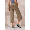 ECUPPER Womens Cotton Cropped Pants Loose Fit Wide Leg Capri Casual Plus Size Elastic Waist Trousers - 3 of 4