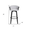 HomeRoots 30" Light Gray And Black Fabric Swivel Bar Height Bar Chair - 3 of 4