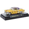 1954 Chevrolet Bel Air "Lowriders" Yellow Met w/Stripes and Silver Top & White Interior 1/64 Diecast Model Car by M2 Machines - 2 of 3