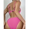 Womens Bikini Sets 2 Piece Swimsuits Thong Bikini Set High Waisted V Neck Swimsuit High Cut Bikini V Neck Bathing Suit Beach Swimwear - 2 of 4