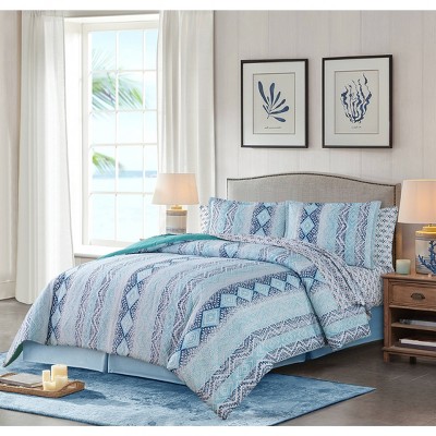 Twin/Twin XL Global Chevron Reversible Comforter & Sham Set Aqua Blue - Ocean Pacific