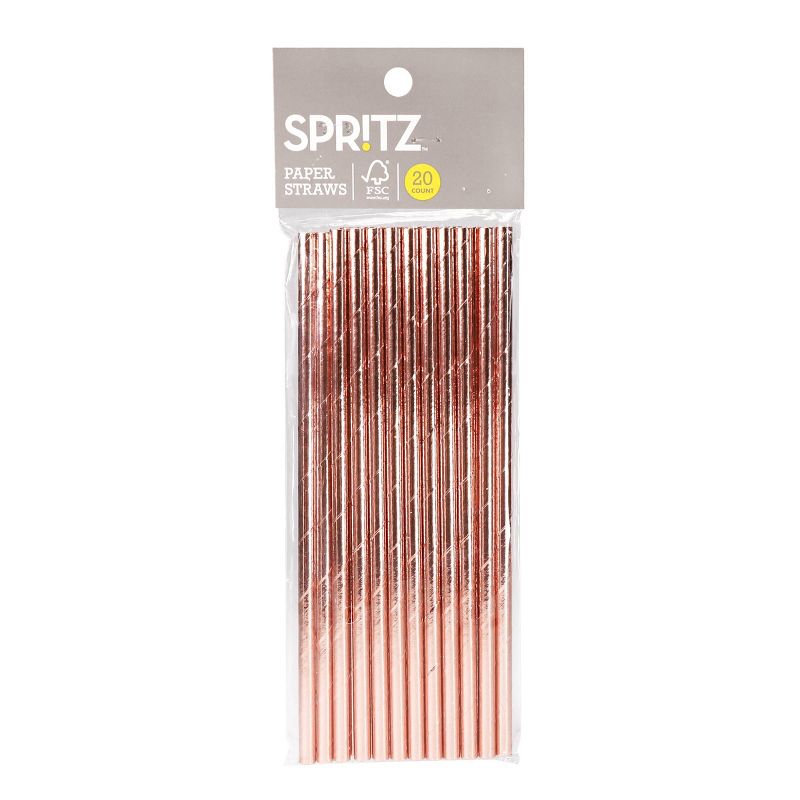 20ct Paper Straws Rose gold - Spritz&#8482;, 3 of 6