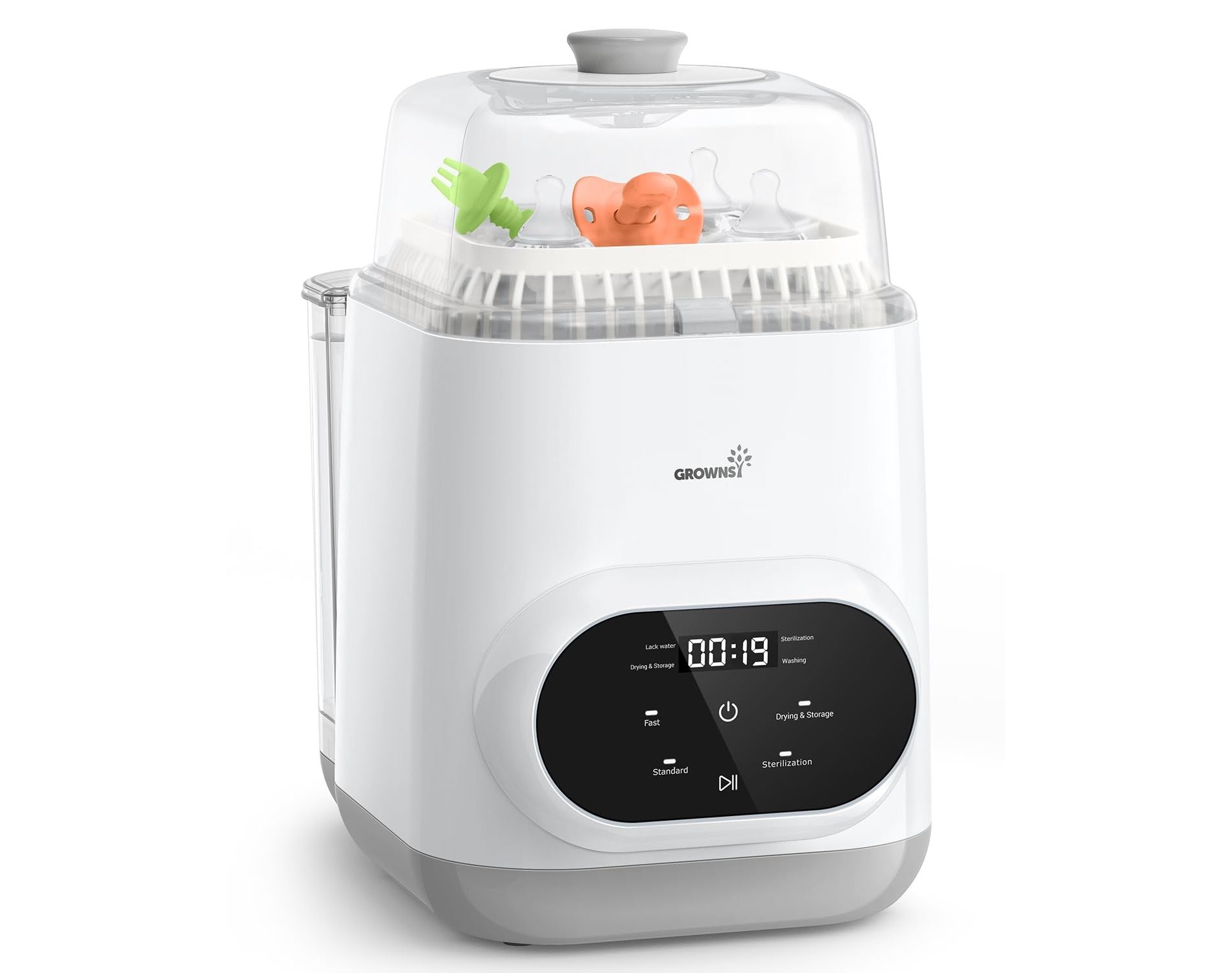 Grownsy EaseClean Bottle Washer, Sterilizer & Dryer, All-in-One, Thoroughly Cleans Bottles, Pump Parts & Baby Essentials, Washes, Sterilizes & Dries