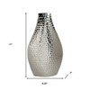 HomeRoots 17" Silver Hammered Stainless Steel Table Vase - 3 of 4
