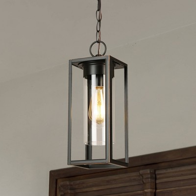 Walker Hill 15" Vintage-Style Outdoor Pendant in Oil Rubbed Bronze with Clear Glass