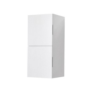 KubeBath Bliss 12Inch Wide by 24Inch High Linen Side Cabinet With Two Doors in Gloss White Finish - 1 of 4