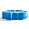 Intex 15 Foot by 48 Inch Round Metal Frame Above Ground Swimming Pool Set for Outdoor Use with Filter Pump, Ladder, Ground Cloth, and Cover, Blue - 2 of 4