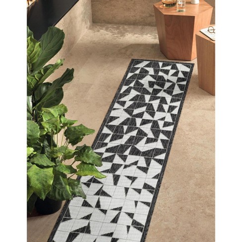 Black and white indoor outdoor runner store