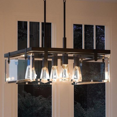 Urban Ambiance Luxury Modern Farmhouse Square Chandelier,  13-3/4"H x 22-3/4"W SQ,  Olde Bronze Finish, UHP2444