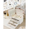 4 Layer Jewelry Organizer with Mirror, 3 Drawers, Jewelry Storage Box, for Earring, Necklace, Bracelet, Ring - 4 of 4