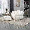 CAVINAS Modern Comfy Foam Bean Bag Chair with Footstool,High Back Bean Bag Couch,Accent Chairs for Living Room - 3 of 4