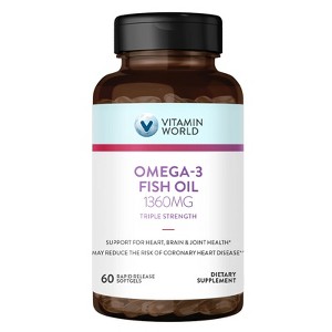 Vitamin World - Triple Strength Omega-3 Fish Oil 1360 mg - 60ct - 1 of 3