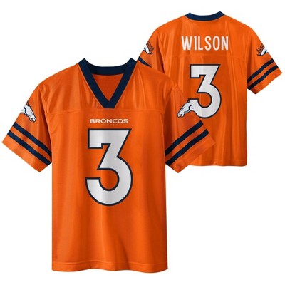 Nike NFL Denver Broncos Russell Wilson 3 Home Game Jersey Orange