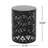 Naysaye Outdoor Patio End Table, Metal Side Table, Decorative Garden Stool for Home Lawn Garden Patio, Black, 13.75"*13.75"*18" - 3 of 4