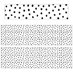 Teacher Created Resources® Black Painted Dots on White Straight Border Trim, 35 Feet Per Pack, 6 Packs - 1 of 3
