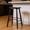 HomeRoots 30" Black Solid Wood Backless Bar Height Bar Chair - 2 of 4