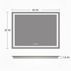 Keonjinn LED Bathroom Vanity Wall Mirror, 3 Color Temperatures Dimmable, Frontlit & Backlit, Double Lights Strips - 3 of 4