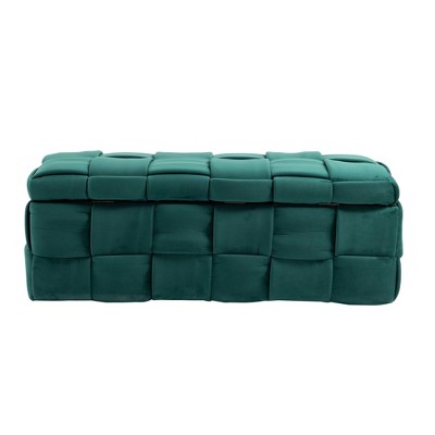 NicBex Storage Ottoman Bench for Bedroom,Velvet Storage Bench with Safety Hinges,Ottoman for Living Room,Bedroom,Entryway