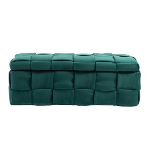 NicBex Modern 43.7" Velvet Storage Bench with Wood Frame for Bedroom and Entryway - 1 of 4